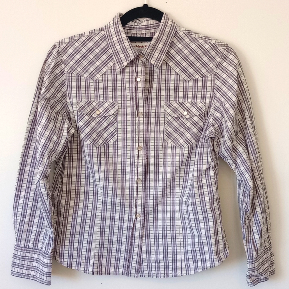 Two Friends Ranch M Western snap shirt